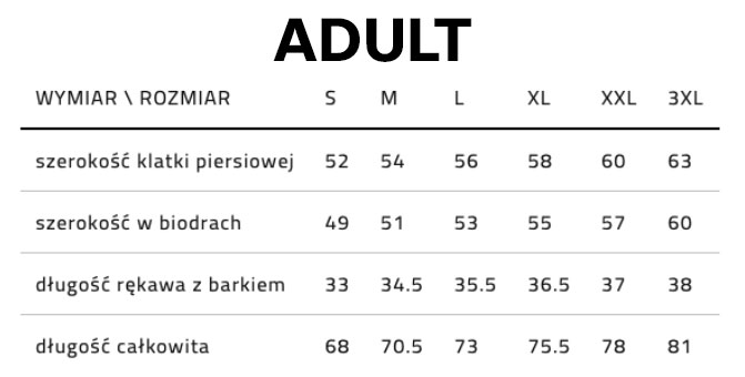 Tabela rozmiarów