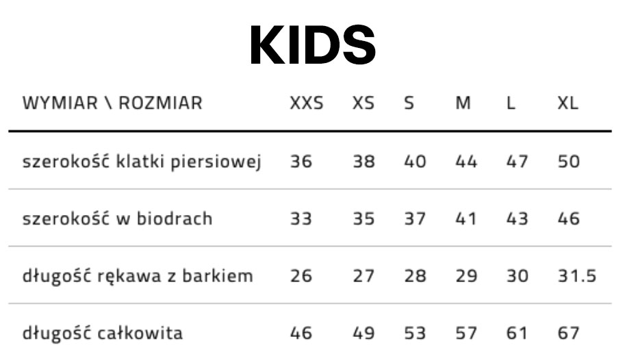 Tabela rozmiarów