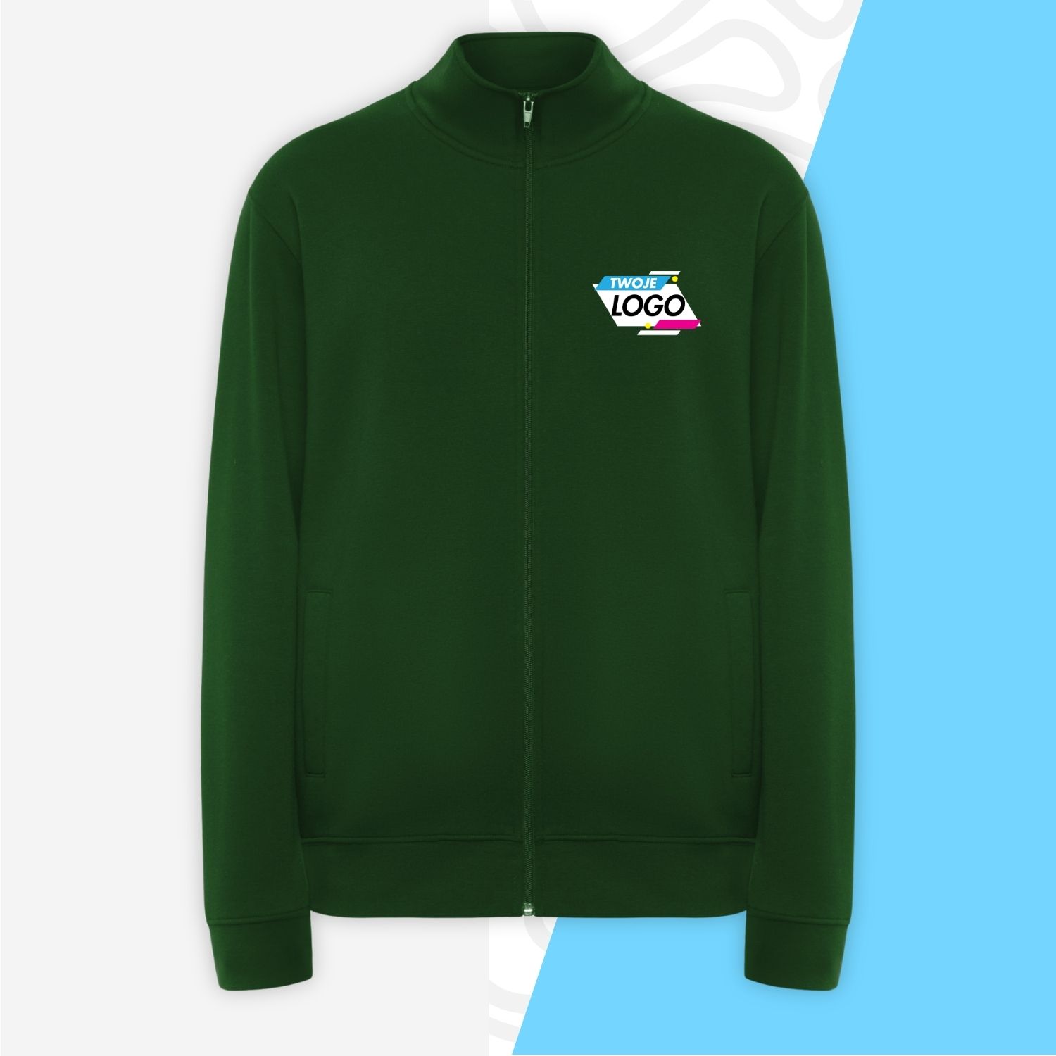 Bluza rozpinana bez kaptura z własnym nadrukiem