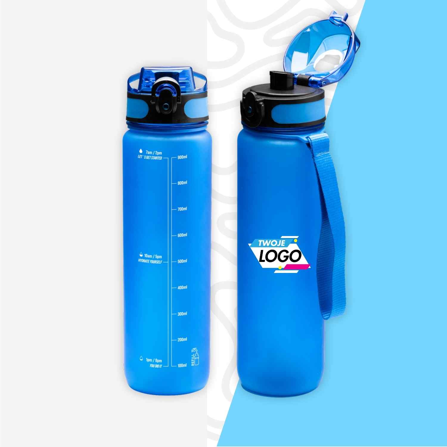 Butelka o pojemności 1 litra z własnym nadrukiem