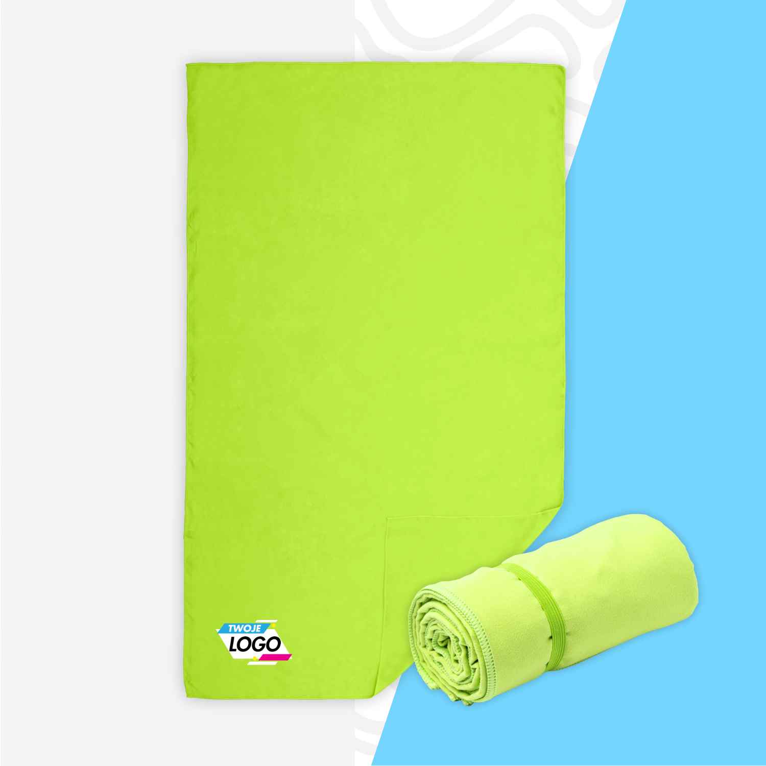 Sportowy ręcznik z mikrofibry z własnym nadrukiem